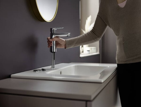 Hansgrohe Talis E - Páková umývadlová batéria 110 s odtokovou súpravou Push-Open, chróm 71711000