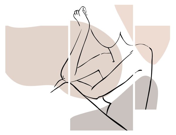 Obraz - Woman body line art N⁰1 (90x60 cm)