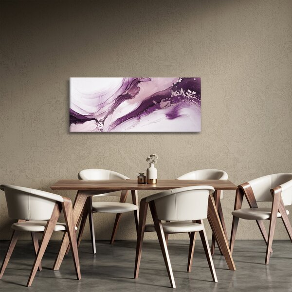 Obraz - Purple fluid art (120x50 cm)