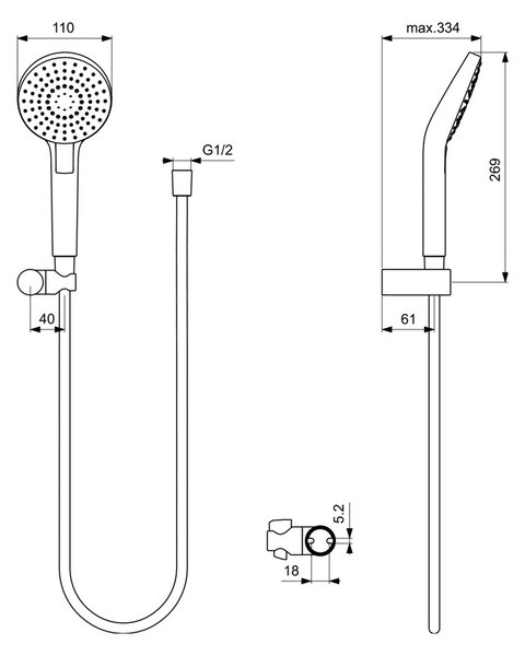 Ideal Standard Idealrain EVO - Sprchový set Circle, chróm B2404AA