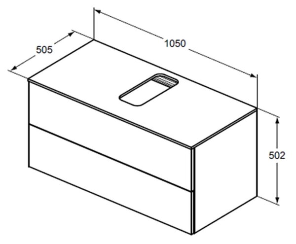 Ideal Standard Adapto - Skrinka pod umývadlo 1050x505 mm, 2 zásuvky, lesklá biela U8597WG