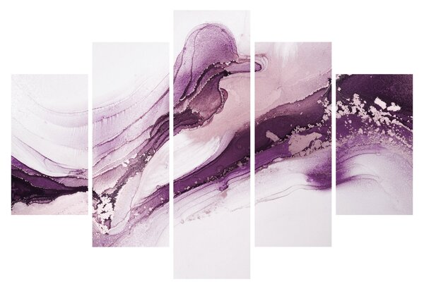 Obraz - Purple fluid art (150x105 cm)
