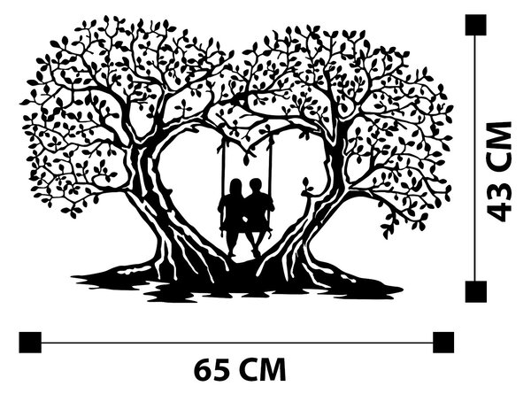 ASIR Kovová dekorácia na stenu LÁSKA 65 cm
