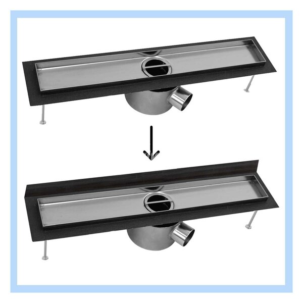 Sprchový žľab CLASSIC K STENE s horizontálnou a vertikálnou prírubou, 60 cm