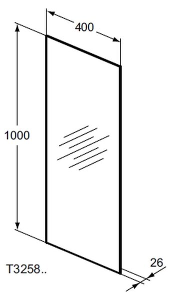 Ideal Standard Mirror & Light - Zrkadlo s ambientným podsvietením 400x1000 mm, T3258BH
