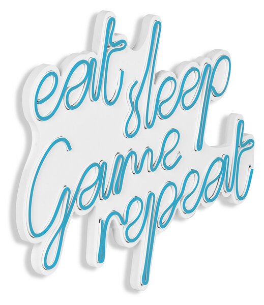 ASIR Nástenná dekorácia s LED podsvietením EAT SLEEP modrá