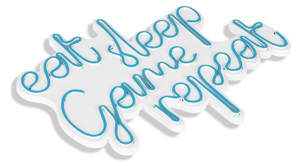 ASIR Nástenná dekorácia s LED podsvietením EAT SLEEP modrá