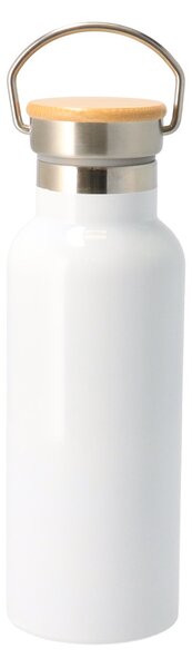 ČistéDřevo Cestovná fľaša z nerezovej ocele biela