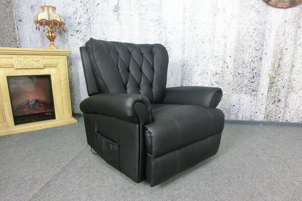 (3652) ROYAL Masážne elektrické relaxačné TV kreslo čierne