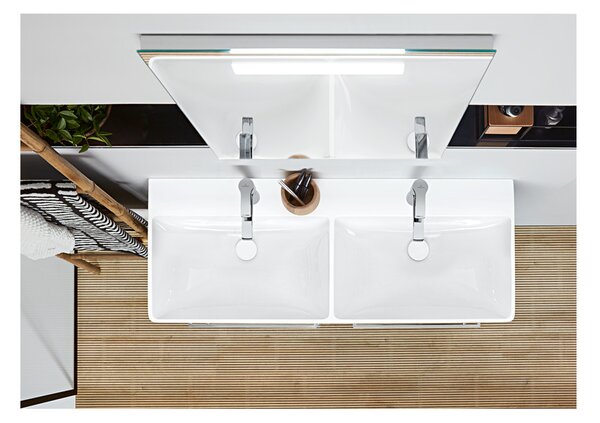 Villeroy & Boch Avento - Dvojité umývadlo 1200x470mm, s prepadom, alpská biela 4A23CK01