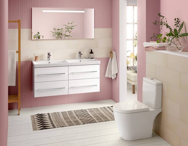 Villeroy & Boch Avento - Dvojité umývadlo 1200x470mm, s prepadom, alpská biela 4A23CK01