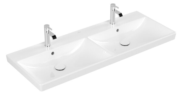 Villeroy & Boch Avento - Dvojité umývadlo 1200x470mm, s prepadom, alpská biela 4A23CK01