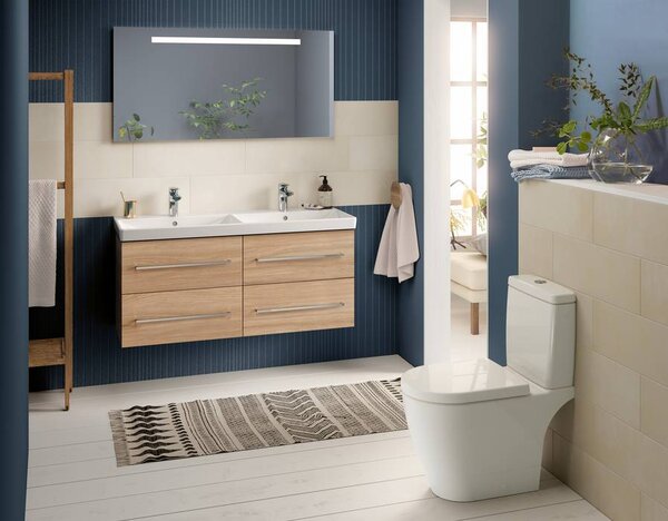 Villeroy & Boch Avento - Dvojité umývadlo 1200x470mm, s prepadom, alpská biela 4A23CK01