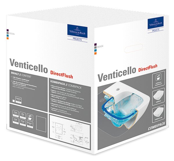 Villeroy & Boch Venticello Combi-Pack - SET Závesné WC + sedátko SlimSeat SoftClosing, alpská biela 4611RS01