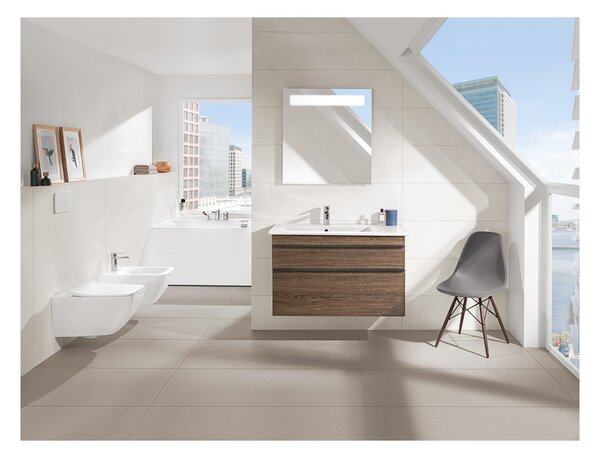 Villeroy & Boch Venticello Combi-Pack - SET Závesné WC + sedátko SlimSeat Line SoftClosing, alpská biela CeramicPlus 4611RLR1