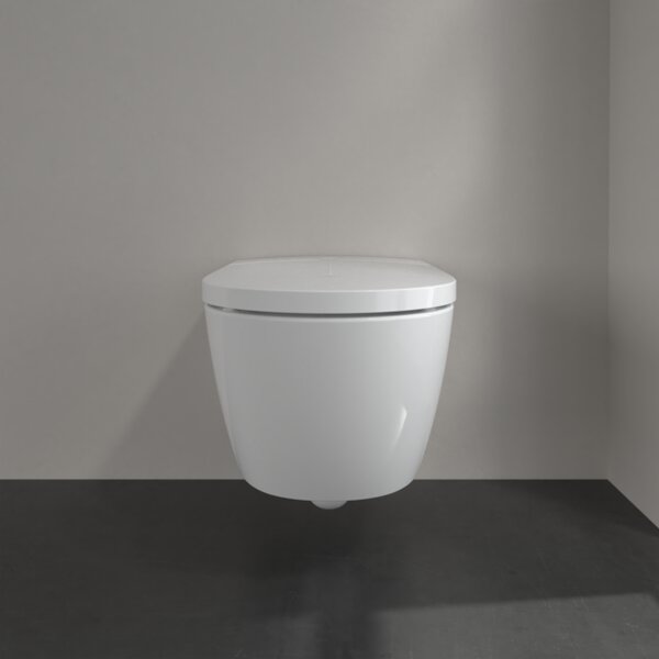 Villeroy & Boch ViClean-I 100 : sprchové WC, WC misa bez splachovacieho kruhu s bidetovým sedátkom, biela alpin CeramicPlus, V0E100R1