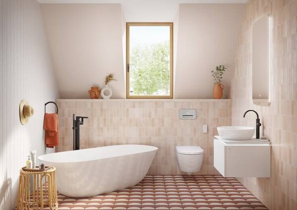 Villeroy & Boch ViClean-I 100 : sprchové WC, WC misa bez splachovacieho kruhu s bidetovým sedátkom, biela alpin CeramicPlus, V0E100R1