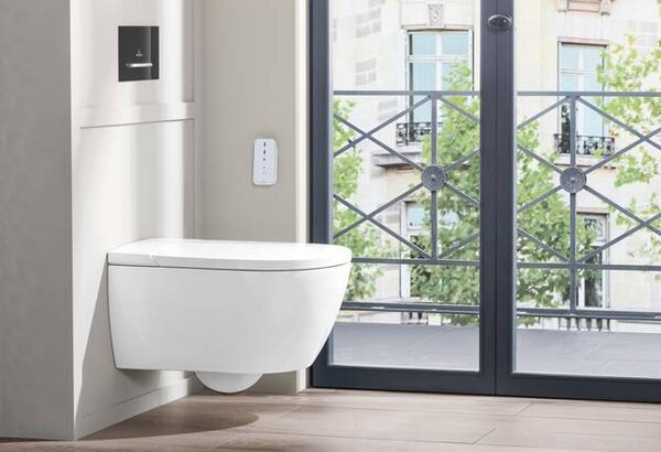 Villeroy & Boch ViClean-I 100 : sprchové WC, WC misa bez splachovacieho kruhu s bidetovým sedátkom, biela alpin CeramicPlus, V0E100R1
