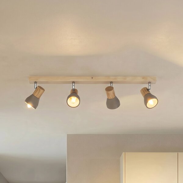 Stropné Lampa Lindby, Filiz, stmievateľné, Sivá, Spálňa, Betón, Škandinávsky