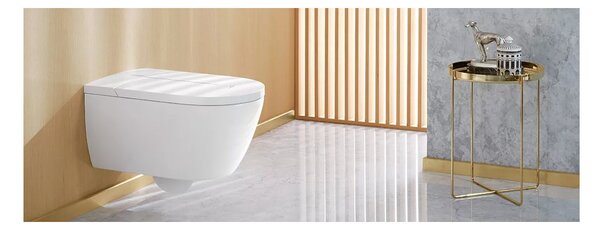 Villeroy & Boch ViClean-I 100 : sprchové WC, WC misa bez splachovacieho kruhu s bidetovým sedátkom, biela alpin CeramicPlus, V0E100R1