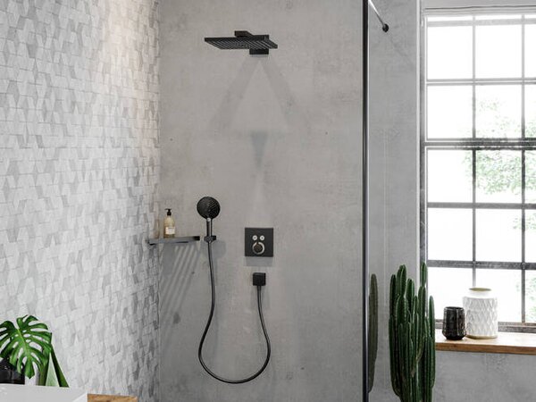 Hansgrohe Raindance E - Hlavová sprcha 300 1jet so sprchovým ramenom, matná čierna 26238670