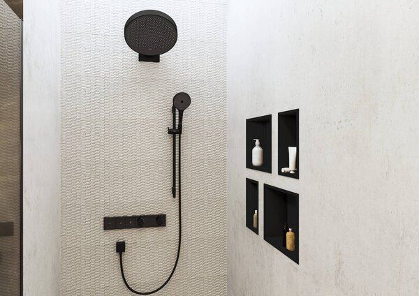 Hansgrohe Rainfinity - Hlavová sprcha 360 1jet s pripojením na stenu, matná čierna 26230670