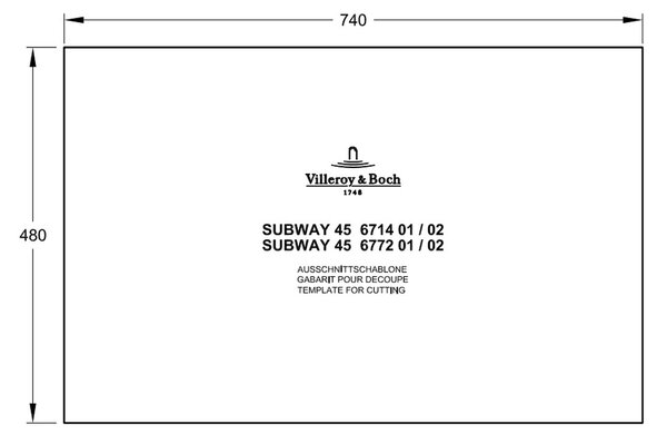 Villeroy & Boch Subway 45 - Keramický vstavaný drez 780x510 mm, alpská biela CeramicPlus 671401R1