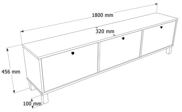 SMART TV stolík na nožičkách 3D, biela