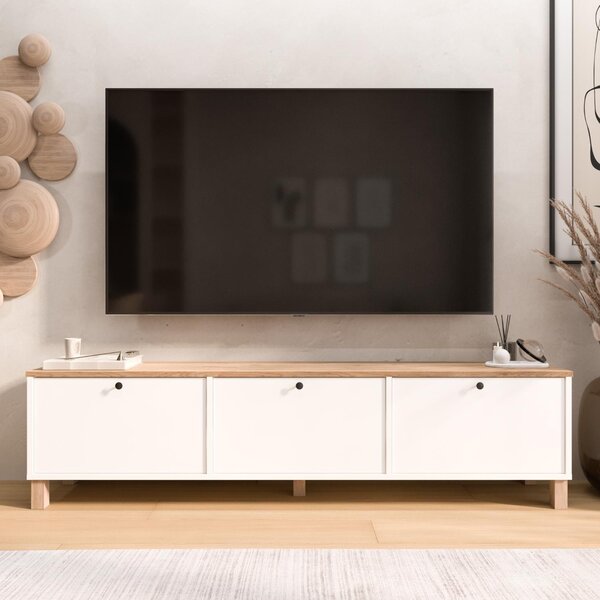 SMART TV stolík na nožičkách 3D, biela