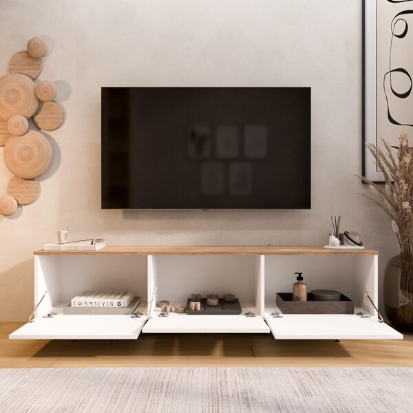 SMART TV stolík na nožičkách 3D, biela