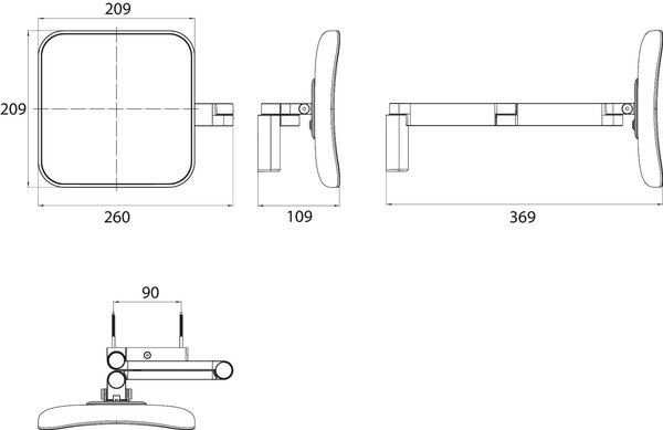 Emco Cosmetic Mirrors Evo - LED holiace a kozmetické zrkadlo, chróm 109506050