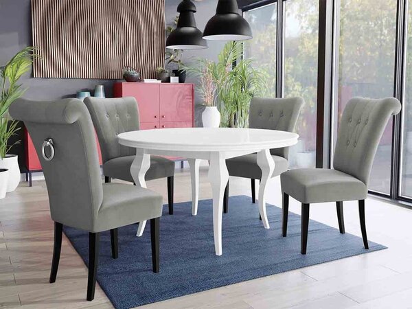 Mirjan24 Čalúnená jedálenská stolička ST65 + klopadlo, Potah: Magic Velvet 2250, Klopadlo: Zlatá, Farba nožičiek:: Biela polomatná 5903211143724