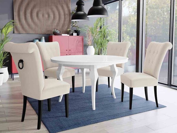Mirjan24 Čalúnená jedálenská stolička ST65 + klopadlo, Potah: Magic Velvet 2250, Klopadlo: Zlatá, Farba nožičiek:: Biela polomatná 5903211143724