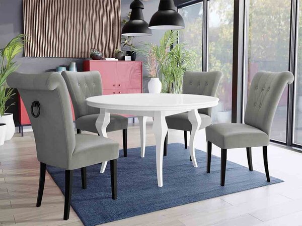 Mirjan24 Čalúnená jedálenská stolička ST65 + klopadlo, Potah: Magic Velvet 2250, Klopadlo: Zlatá, Farba nožičiek:: Biela polomatná 5903211143724