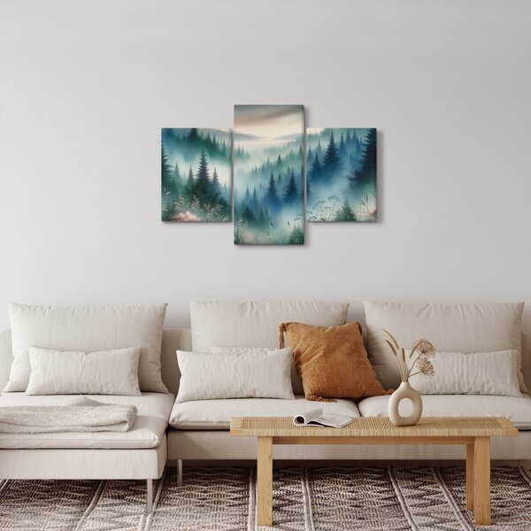 Obraz - Lesná krajina s hmlou (90x60 cm)