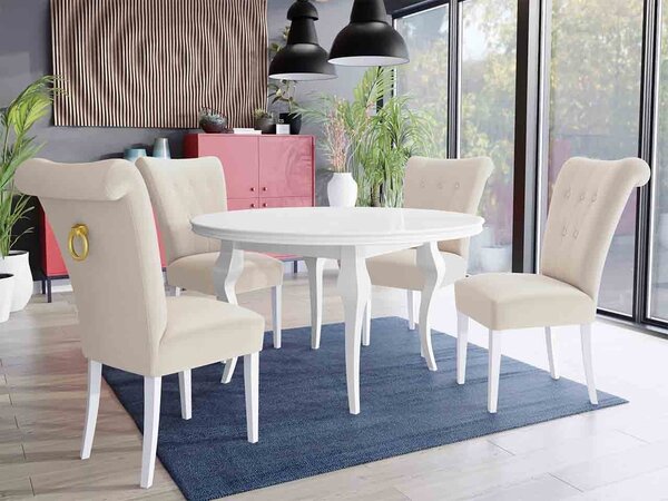 Mirjan24 Čalúnená jedálenská stolička ST65 + klopadlo, Potah: Magic Velvet 2250, Klopadlo: Zlatá, Farba nožičiek:: Biela polomatná 5903211143724