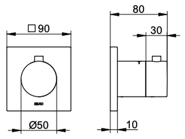 Keuco Ixmo - Termostatická batéria pod omietku, chróm 59553010002