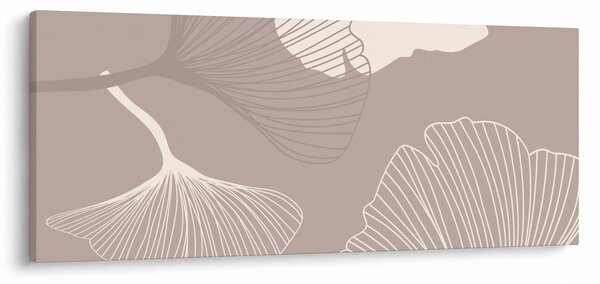 Obraz - Béžové listy N⁰1 (120x50 cm)