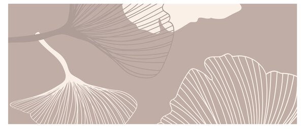Obraz - Béžové listy N⁰1 (120x50 cm)