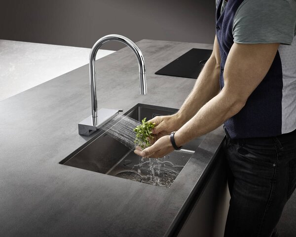 Hansgrohe Aquno Select M81 - Páková kuchynská batéria 170, vyťahovateľná sprška, 3jet, sBox, chróm 73831000