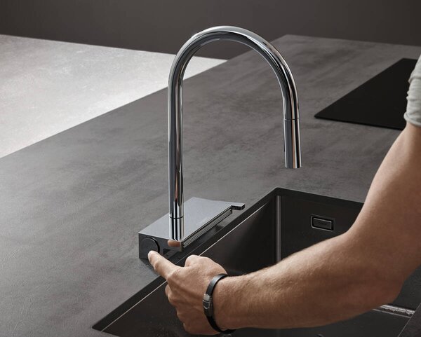 Hansgrohe Aquno Select M81 - Páková kuchynská batéria 170, vyťahovateľná sprška, 3jet, sBox, chróm 73831000