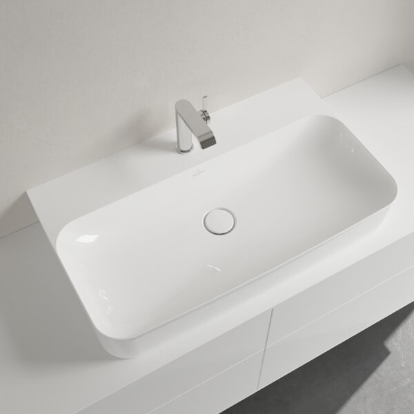 Villeroy & Boch Finion - Umývadlo 800x470 mm, brúsené bez prepadu, alpská biela CeramicPlus 41688LR1