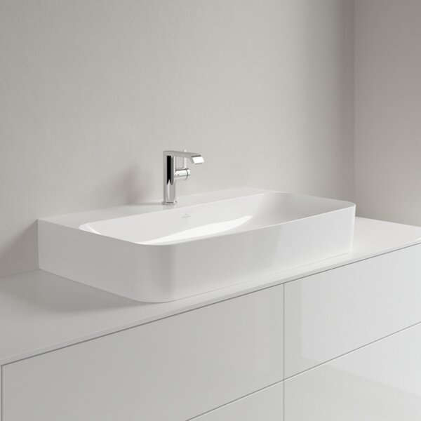 Villeroy & Boch Finion - Umývadlo 800x470 mm, brúsené bez prepadu, alpská biela CeramicPlus 41688LR1