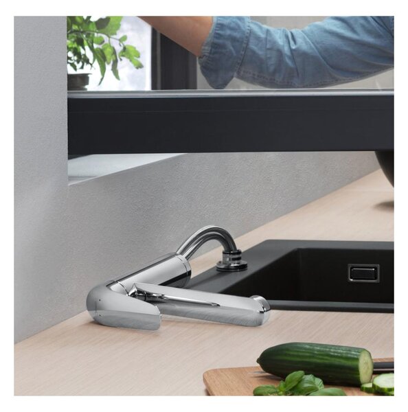 Hansgrohe Focus M42 - Kuchynská páková batéria 120 1jet s inštaláciou pred okno, chróm 71807000