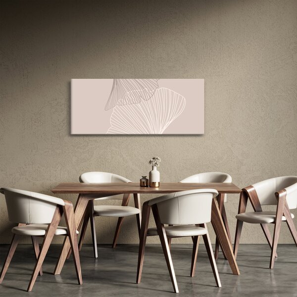 Obraz - Béžové listy N⁰2 (120x50 cm)