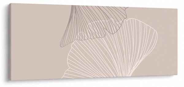 Obraz - Béžové listy N⁰2 (120x50 cm)