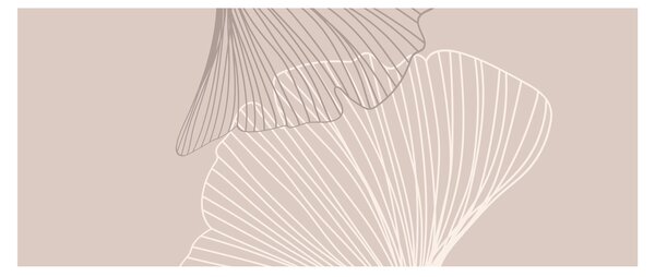 Obraz - Béžové listy N⁰2 (120x50 cm)