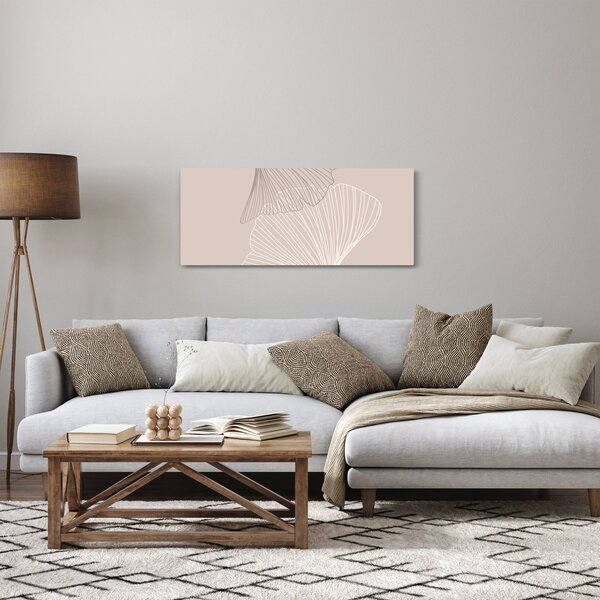 Obraz - Béžové listy N⁰2 (120x50 cm)