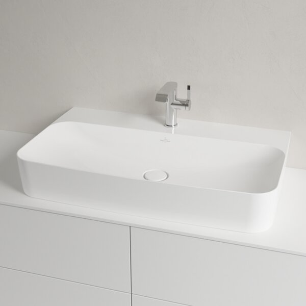 Villeroy & Boch Finion - Umývadlo 800x470 mm, brúsené bez prepadu, alpská biela CeramicPlus 41688LR1
