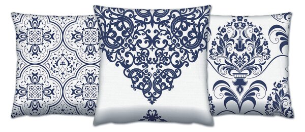 ASIR Dekoračné vankúše MODRÝ FOLKLOR 43 x 43 cm bavlna/polyester
